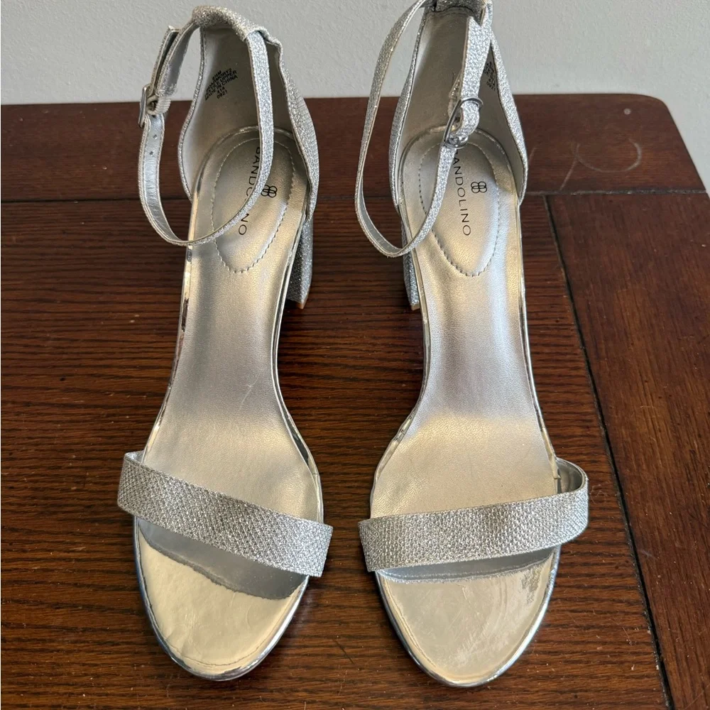 Bandilino Silver Block Heel Sandals New‎ 8.5